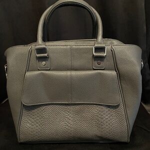 Jewell by 31 Gray Faux Leather Tote / Purse Bag